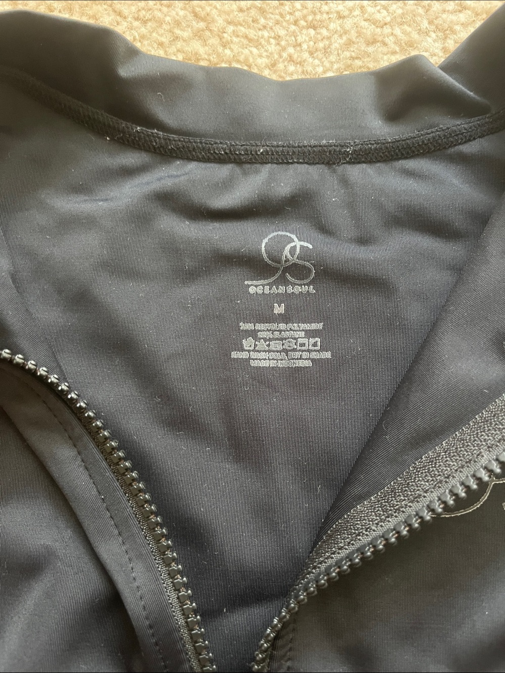 Black Zip-Front One-Piece Surfsuit - Picture 2 of 3